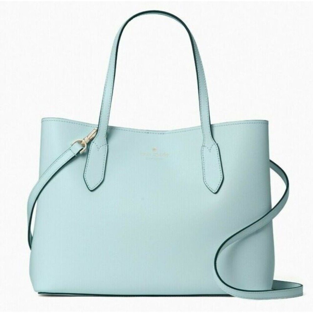 Kate Spade New York Harper Satchel Bag Blue Leather Pockets